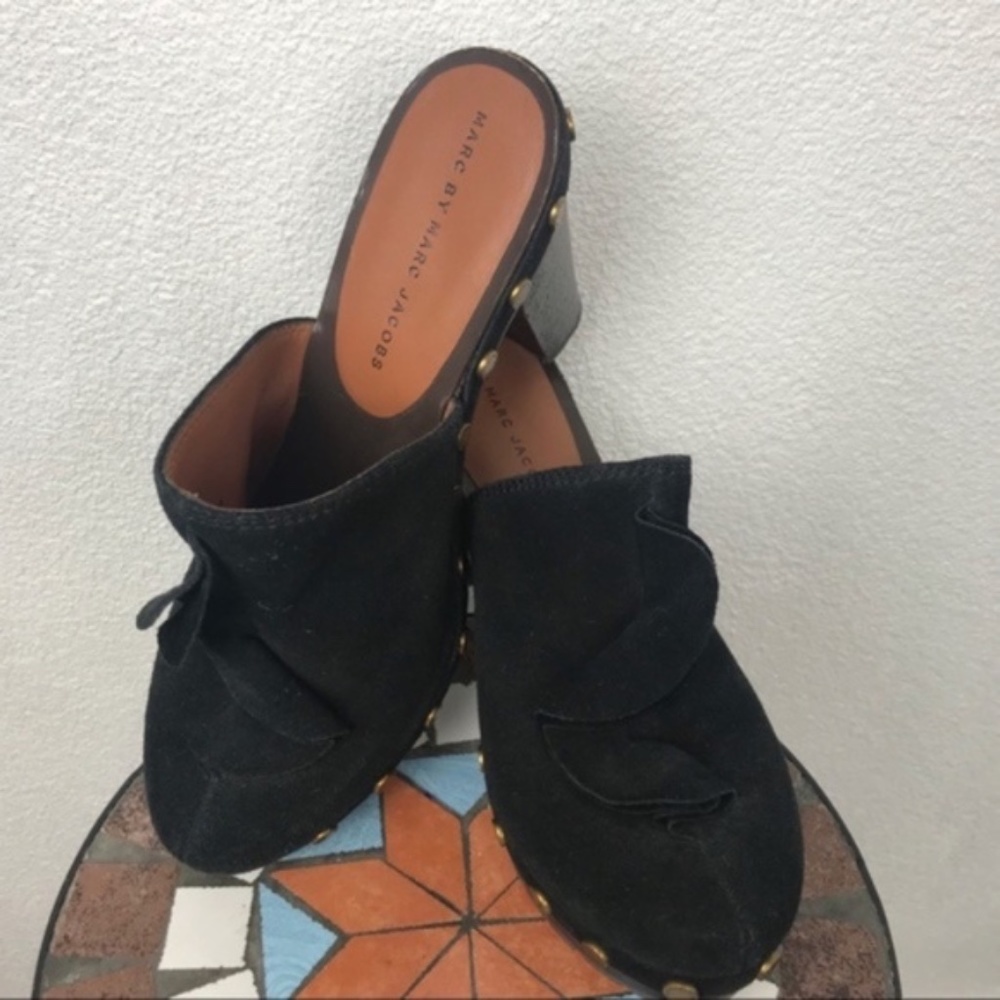 Marc Jacobs Suede platform mules